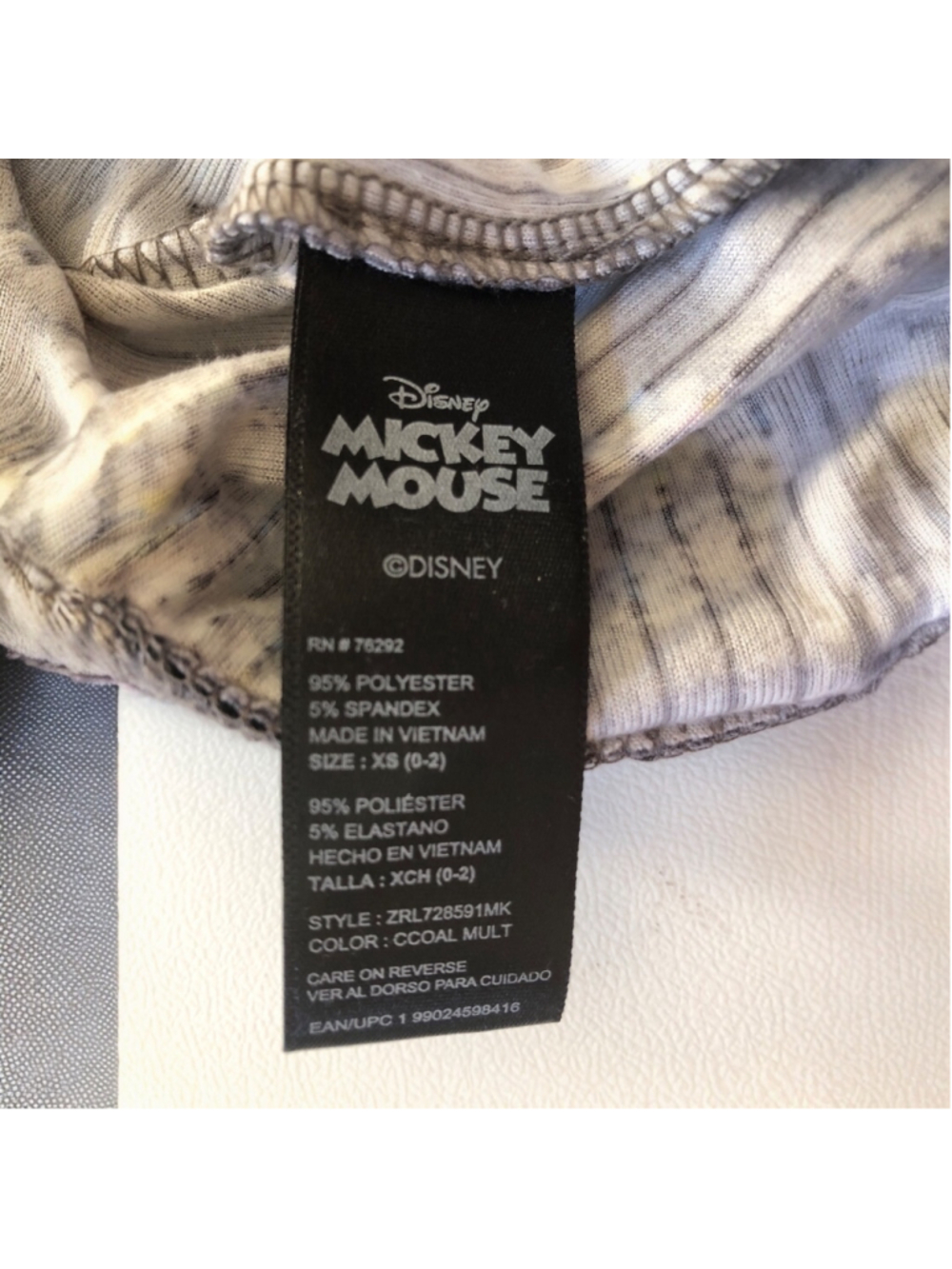 Size XS (0-2) Disney Mickey Mouse Whimsical Knit Pull Up Floral Lounge Pants - Picture 3 of 10
